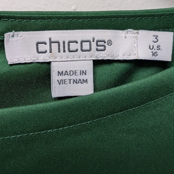 Chico’s Kelly Green Eyelet Lace Sheath Dress | Quiet Luxury Business Size 16 - Picture 5 of 8